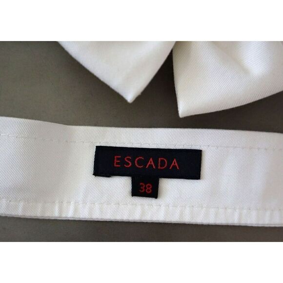 Escada Women's Sz 38 Off White Bow Detail Waist Belt Accessory - Picture 3 of 5